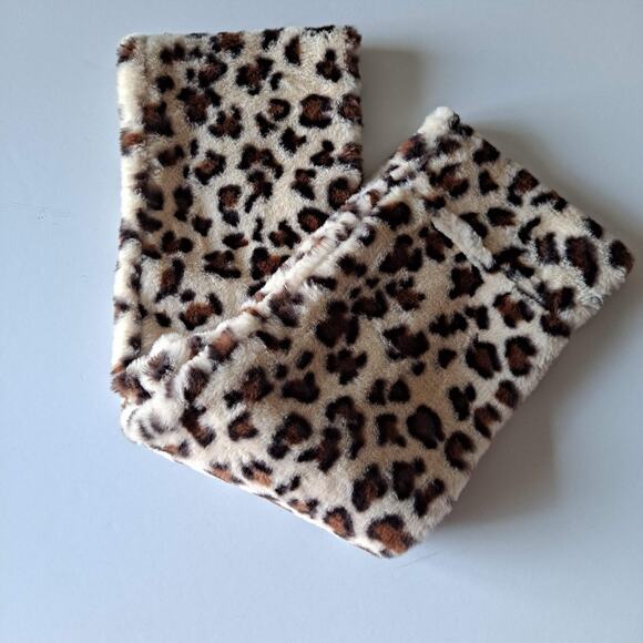 Emanuel Geraldo Tan Brown Black Double Ply Faux Fur Infinity Scarf Size 8" x 62" - Picture 5 of 12